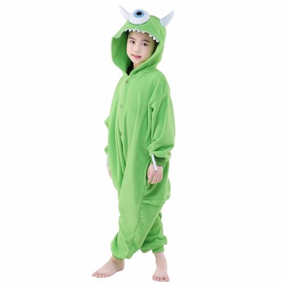 Imagem de Pijama Kigurumi Mike Wazowski Infantil Macacão A Pronta Entrega