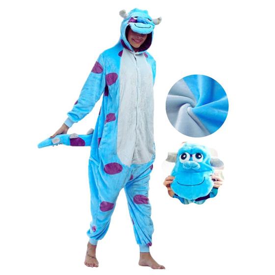 Imagem de Pijama Kigurumi Monstro Sullivan Sulley Macacão com Capuz Unissex