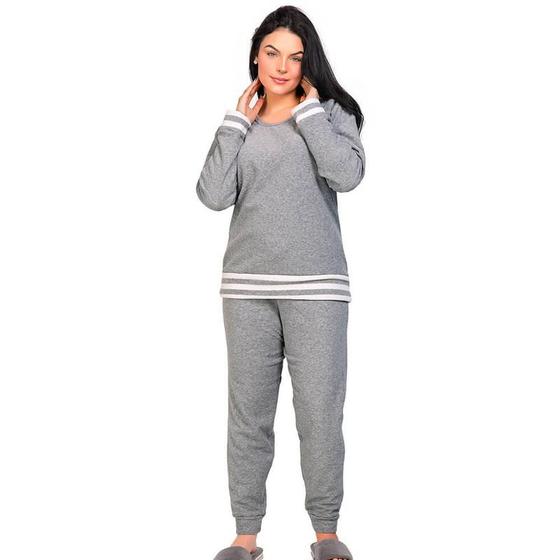 Imagem de Pijama Longo Feminino Com Listras Bello Sonhos 4183