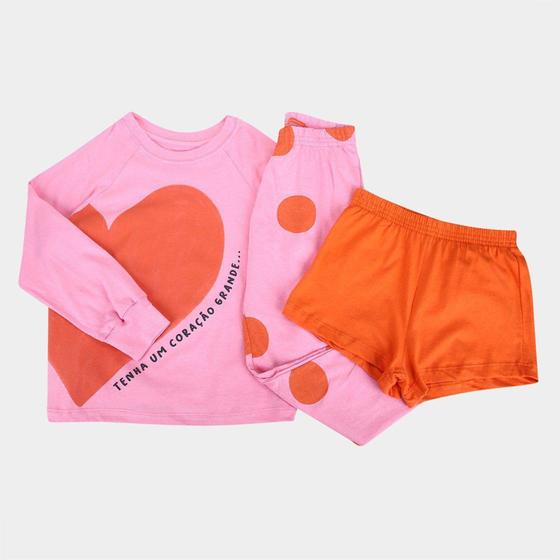 Imagem de Pijama Longo Infantil Hering Estampado 3 Peças