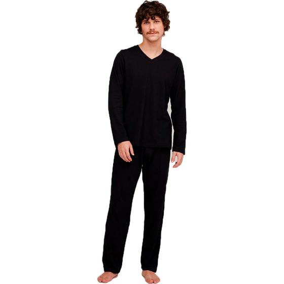 Pijama Longo Masculino Em Malha Menor preço em Pijama Longo Masculino Em Malha