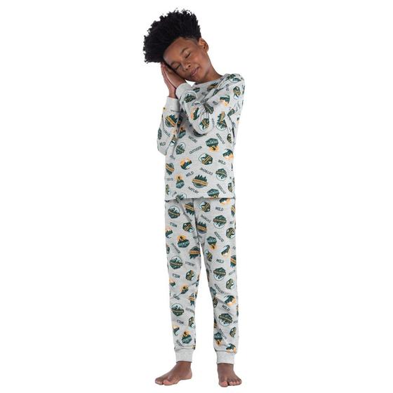 Imagem de Pijama Longo Menino Kyly em Algodão Estampado cor Mescla White