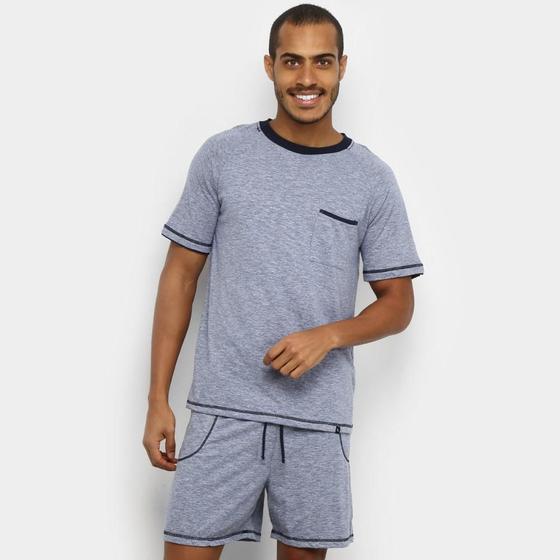 Pijama Lupo Curto Algodão Costura Mescla Masculino Menor preço em Pijama Lupo Curto Algodão Costura Mescla Masculino