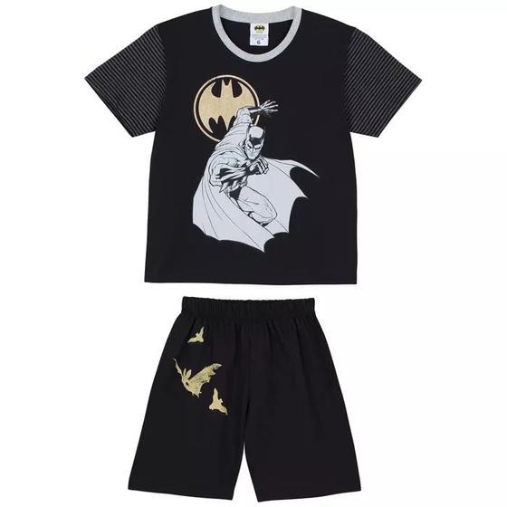 Imagem de Pijama Lupo Meninos Infantil Batman Cinza E Preto