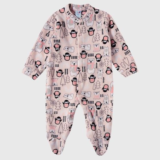 Imagem de Pijama Macacão Bebê em Soft Feminino Tip Top Pinguim