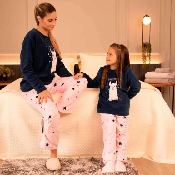 Imagem de Pijama Mãe e Filha  Lhama Tamanho P Adulto