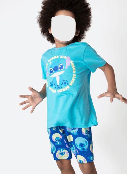 Imagem de Pijama Manga Curta Algodão Menino Stitch Puket