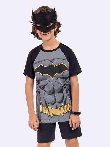 Imagem de Pijama Manga Curta Batman com Máscara