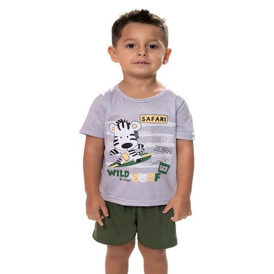 Imagem de Pijama Manga Curta Estampa Safari e Short - Izitex