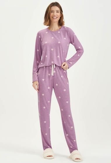 Imagem de Pijama Manga Longa Feminino Cor com Amor