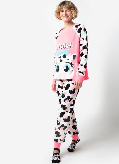 Imagem de Pijama Manga Longa Feminino Soft Vaca - Puket