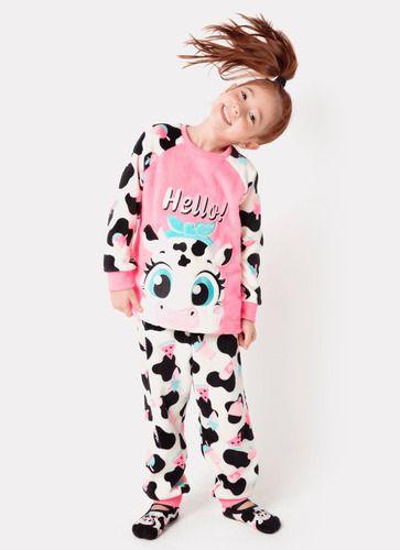 Imagem de Pijama Manga Longa Infantil Menina Soft Vaca Puket