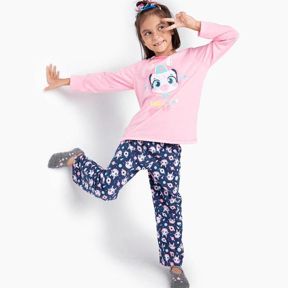 Imagem de Pijama Manga Longa Kids Eco Lhama Space Puket Rosa 030402329