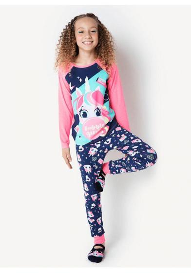 Imagem de Pijama manga longa kids visco unicornio shine puket