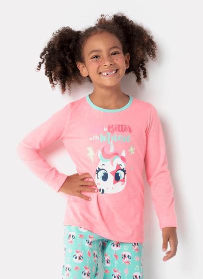 Imagem de Pijama Manga Longa Menina Kids Unicórnio Popstar Puket