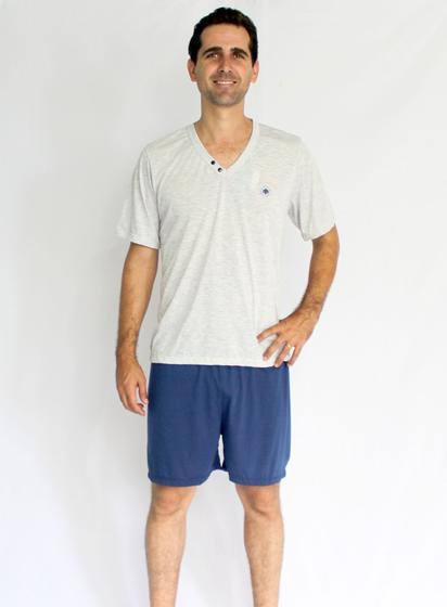Imagem de Pijama masc ad mga curta liso gola v - pj0349gae