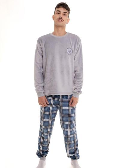 Imagem de Pijama masculino adulto inverno fleece soft