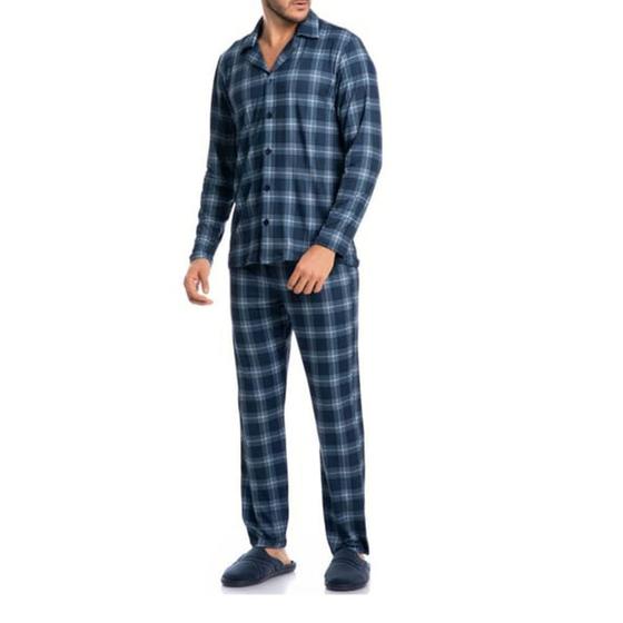 Imagem de Pijama Masculino Daniela Tombini Abotoado Bento Azul - 8440