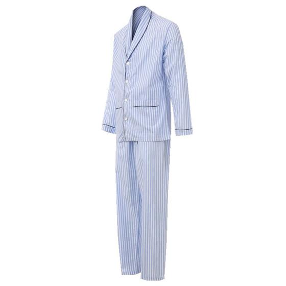 Imagem de Pijama Masculino Longo Aberto Listrado 100% Algodão Elastico PL920