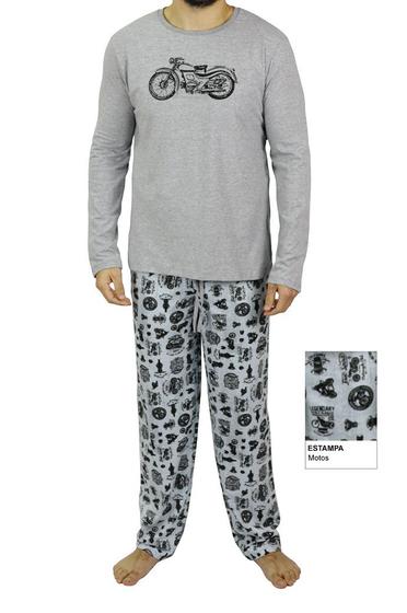 Imagem de Pijama Masculino Longo Leve Blusa Comprida Inverno