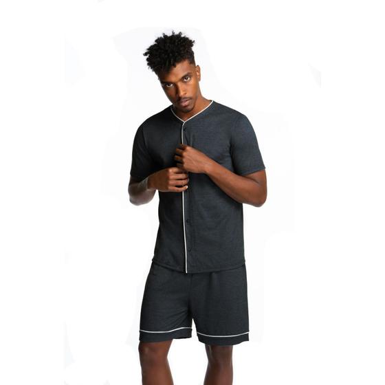 Imagem de Pijama Masculino Lupo Shorts e Blusa Com Botões Confortável