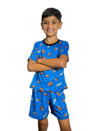 Imagem de Pijama Meia Coxa Masculino Bermuda de Dormir