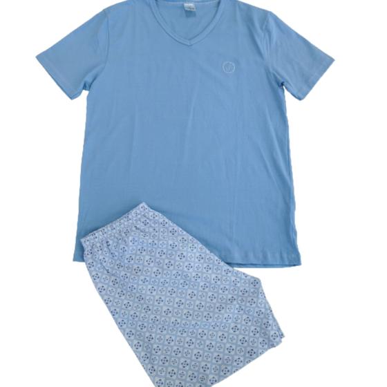 Imagem de Pijama Plus Size Masculino Camiseta E Shorts 100% Algodão