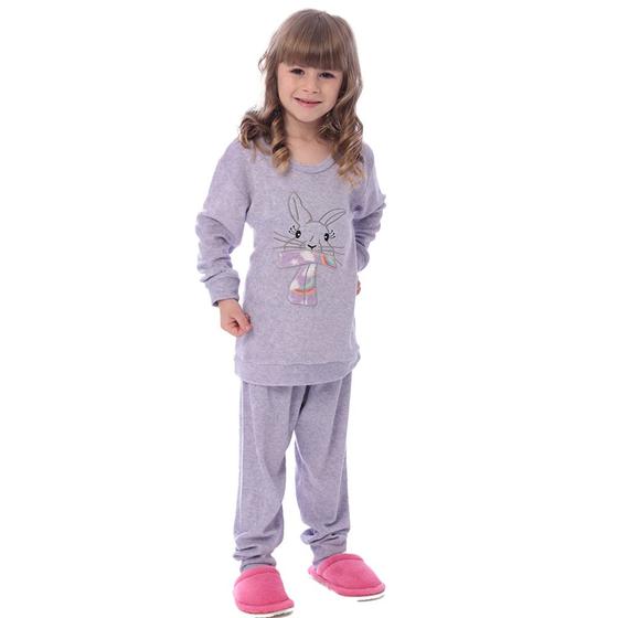 Imagem de Pijama Plush Inverno Infantil Menina Bolso Canguru Victory