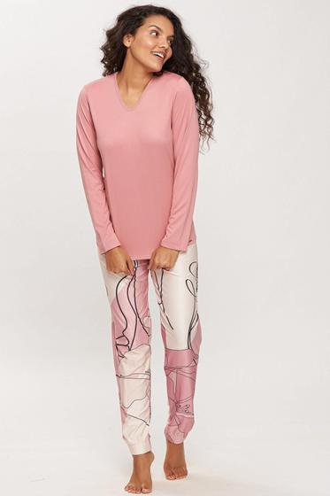Imagem de Pijama Recco de Cetim Flanelado