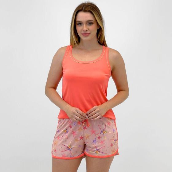 Imagem de Pijama Recco de Verão Regata com Shorts Estampado Feminino