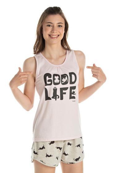 Imagem de Pijama Regata Feminino Adulto - Good Life - Gatinhos