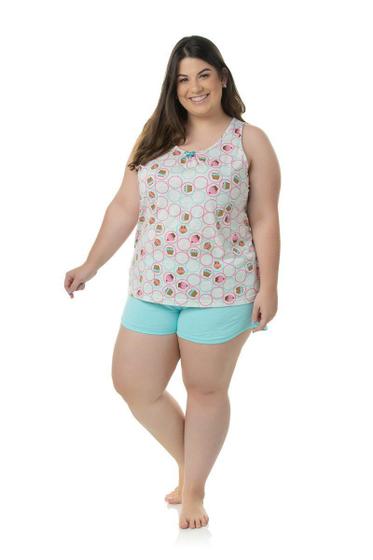 Imagem de Pijama Regata Feminino Adulto Plus Size - Cup Cake