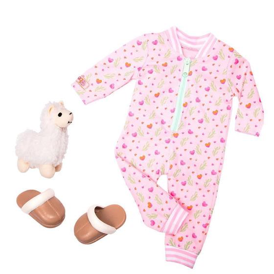 Imagem de Pijama Rosa Com Llama Para A Boneca Our Generation