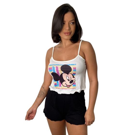 Imagem de Pijama Short Personagem Blusinha Alcinha Cropped Estampado