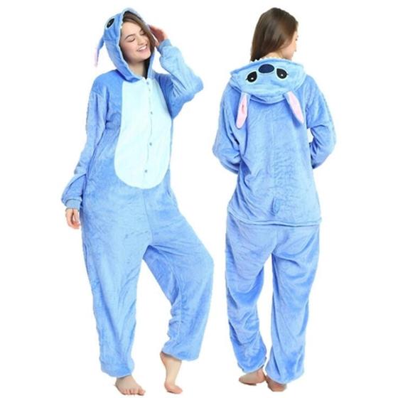 Imagem de Pijama Stitch Adulto Kigurumi 80% Algodão 20% Políester A Pronta Entrega
