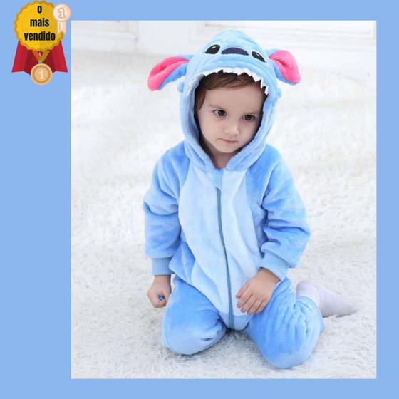 Imagem de Pijama Stitch Infantil 80% Algodão 20% Poliéster  A Pronta Entrega