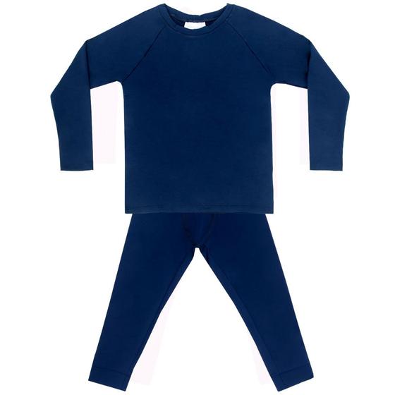 Imagem de Pijama Térmico Infantil Camiseta e Ceroula Energy Thermo Dry Marinho Everly