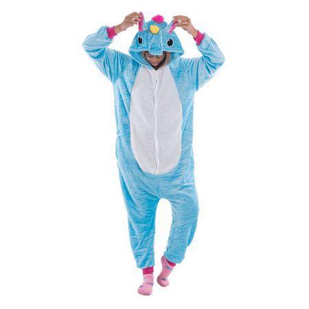 Imagem de Pijama Unicórnio Azul Macacão Kigurumi com Capuz- Fantasy