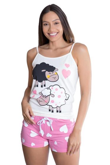 Imagem de Pijama Verão Feminino Curto Ovelha Empório Do Algodão