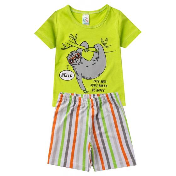 Imagem de Pijama Verão Menino - Camiseta e Shorts - Bicho Preguiça