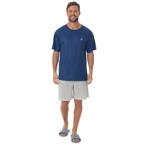 Imagem de Pijama Victory Original Liso Camiseta Básico Camiseta Com Bordado e Shorts Estampado