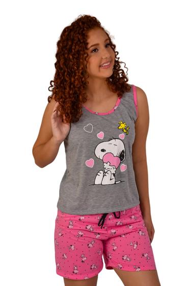 Imagem de Pijamas Feminino Baby Doll Camiseta Malha Atacado