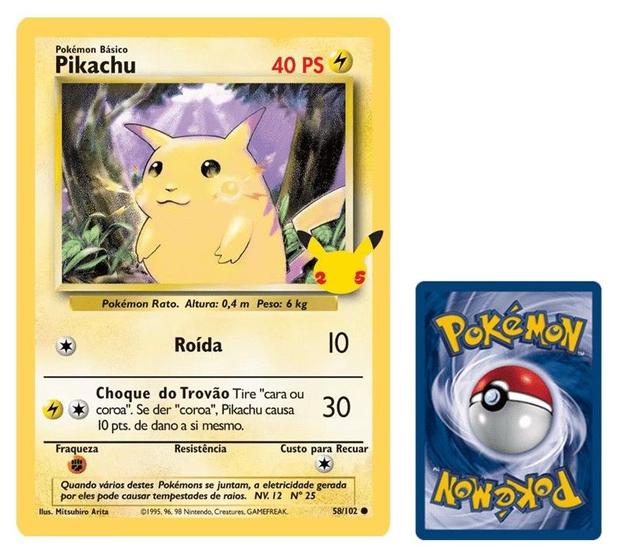 Imagem de Pikachu (58/102) - Carta Gigante Pokemon / Oversize - Celebrações