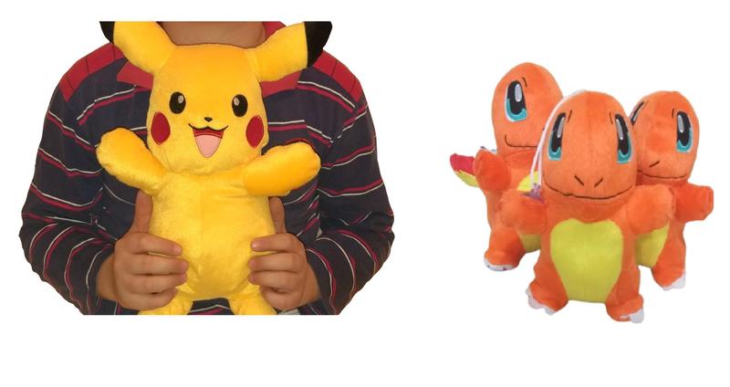 Imagem de Pikachu + Charmander de Pelucia 