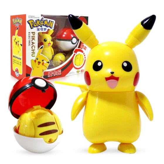Imagem de Pikachu Pokémon Boneco Articulado Entra Na Pokebola Na Caixa