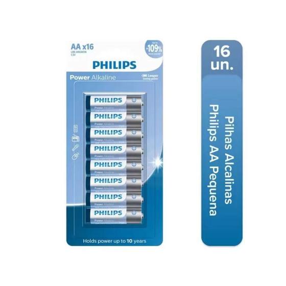 Imagem de Pilha Aa Philips Alcalina Power Blister 1.5V Com 16 Unidades