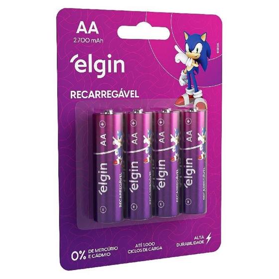 Imagem de Pilha AA Recarregável 2700 Mah Elgin 82175 (4 Unidades)