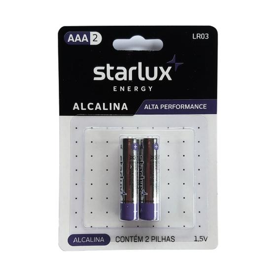 Imagem de Pilha AAA Palito Alcalina Com 2 Unidades Starlux Energy