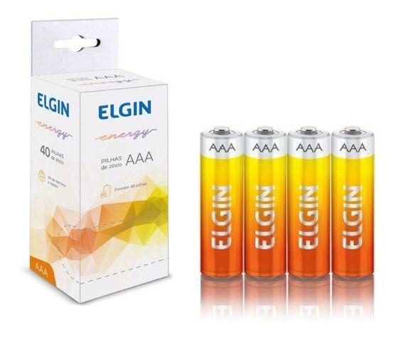Pilha AAA Zinco Carvão Blister com 40 Pilhas Elgin Menor preço em Pilha AAA Zinco Carvão Blister com 40 Pilhas Elgin