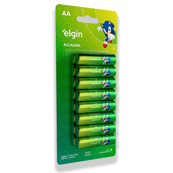 Imagem de Pilha Alcalina AA Elgin Bateria 2A Pequena 16 unidades